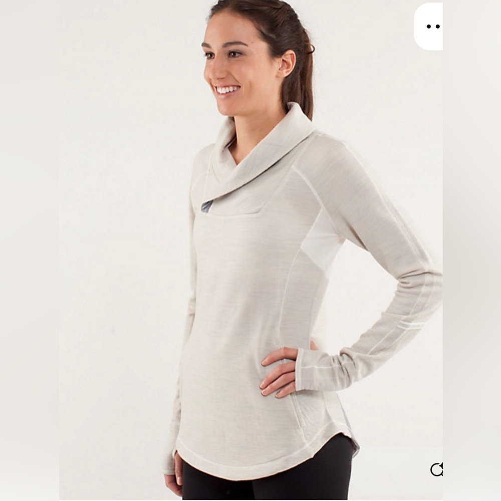 Lululemon Run Pitter Patter Pullover Women's Cream Sweater Size 4